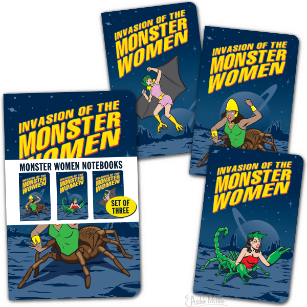 Notebooks - Monster Woman (Set of 3)